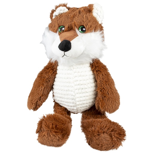 [5414365385934] Duvo+ Plush Wolf Tummy Brown/White - Dog Toy 37x12x10cm