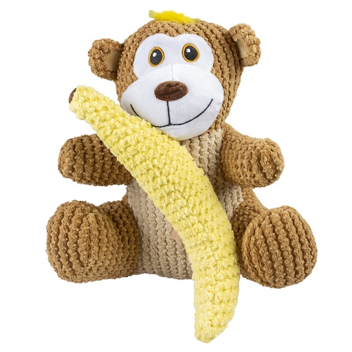 [5414365385811] Duvo+ Plush Duo Monkey + Banana Multicolour - Dog Toy 22x19x8cm