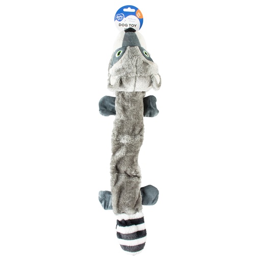 [5414365435998] Duvo+ Plush Racoon Squeaky Grey - Dog Toy XL 62x13x10cm