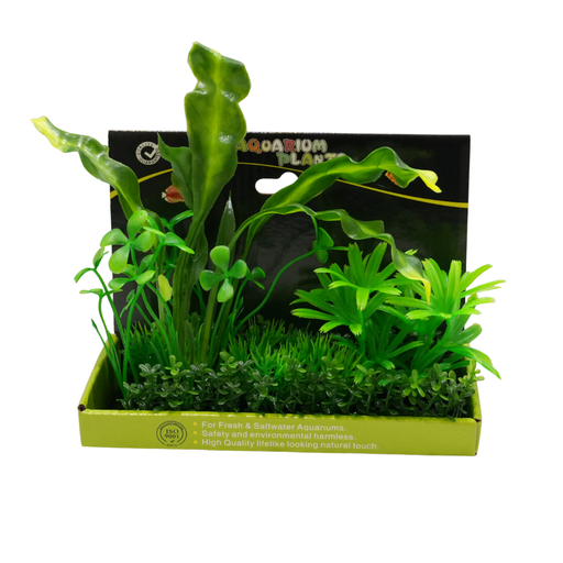 [0664554455510] Yusee Aquarium Decorations - Artificial Plant YM-0204 [Height: 15 cm]
